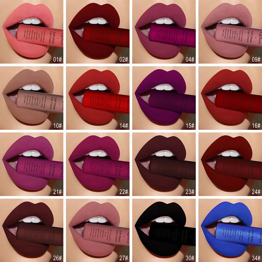 Hot Velvet Matte Nude Lip Gloss Sexy Long Lasting Non-stick Cup Nude Red Liquid Lipstick Waterproof 1 3