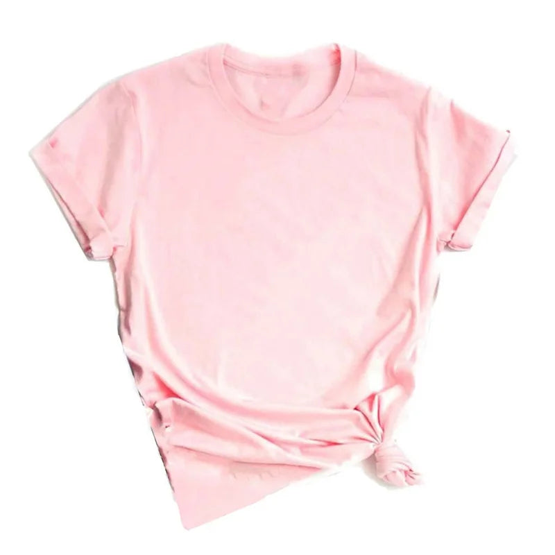 Women T-shirt Short-sleeve Multi Pure Color O-neck