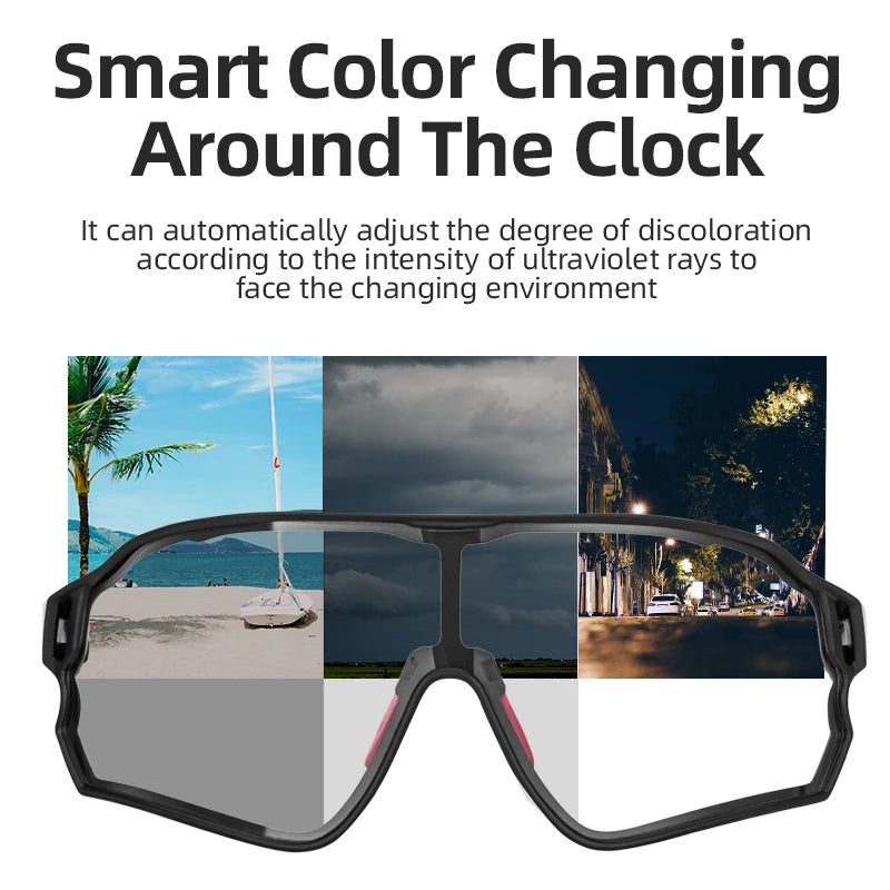 Photochromic MTB Road Bike Glasses UV400 Protection Sunglasses Ultra-light Sport Safe Eyewear Equipment
