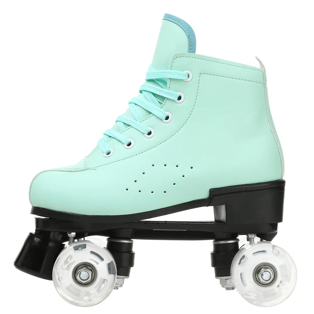 PU Leather Roller Skates Women Double Row Breathable 4 wheel Skate Shoes