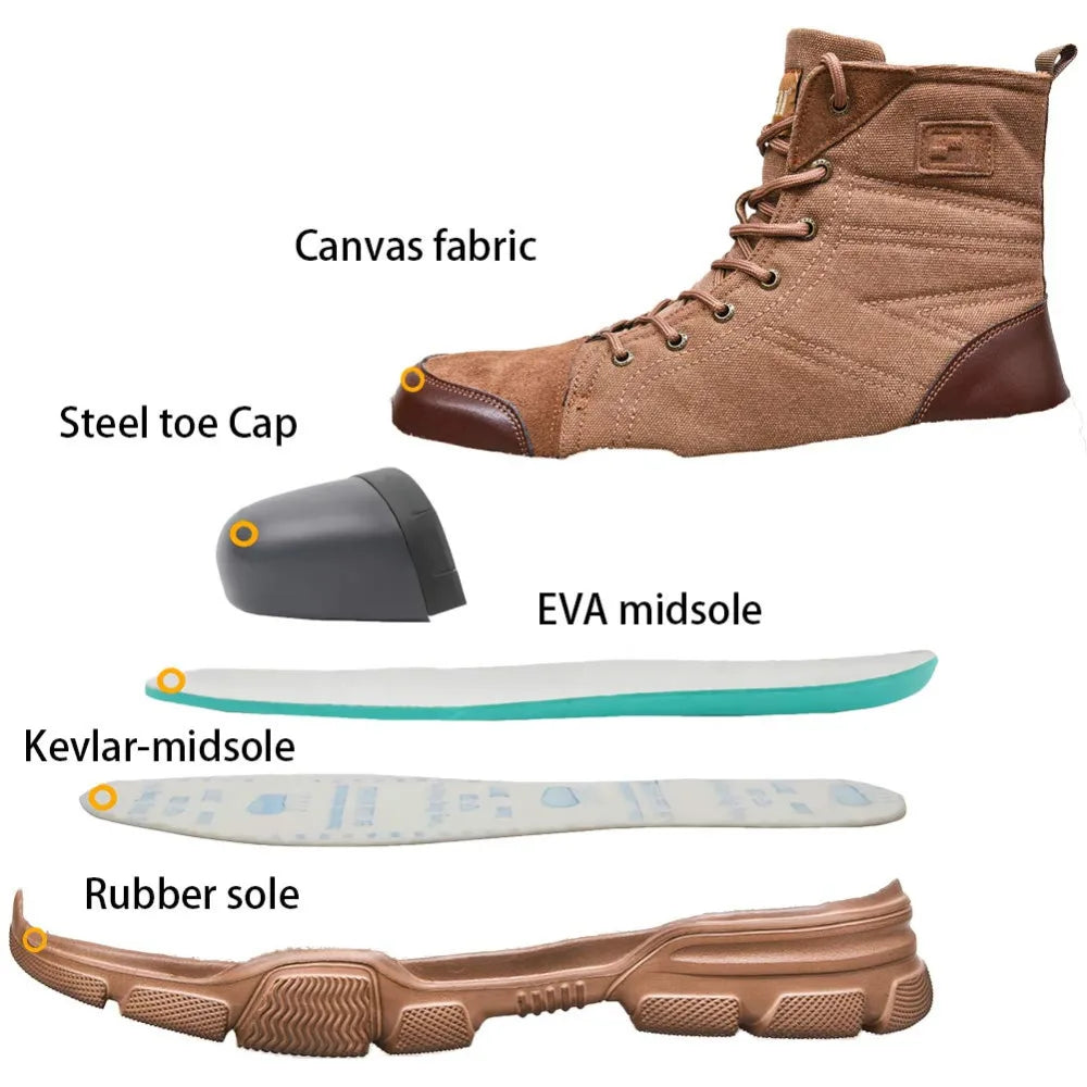 Steel Toe Boots for Men Work Boots Indestructible Work Safety 611 Khaki / 40 / United States 611 Khaki / 41 / United States