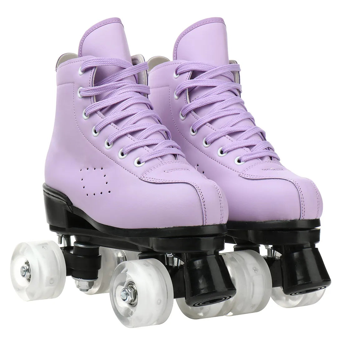 PU Leather Roller Skates Women Double Row Breathable 4 wheel Skate Shoes