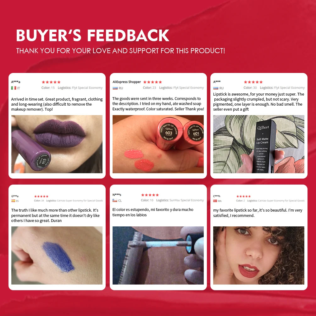 Hot Velvet Matte Nude Lip Gloss Sexy Long Lasting Non-stick Cup Nude Red Liquid Lipstick Waterproof 1 3