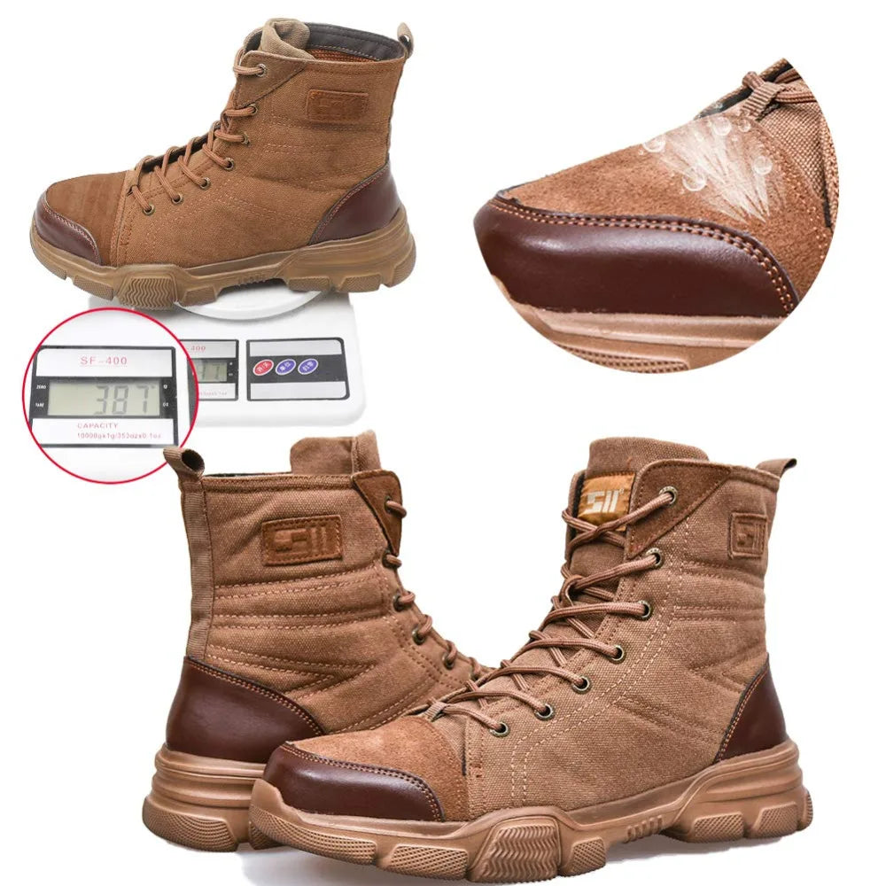 Steel Toe Boots for Men Work Boots Indestructible Work Safety 611 Khaki / 40 / United States 611 Khaki / 41 / United States