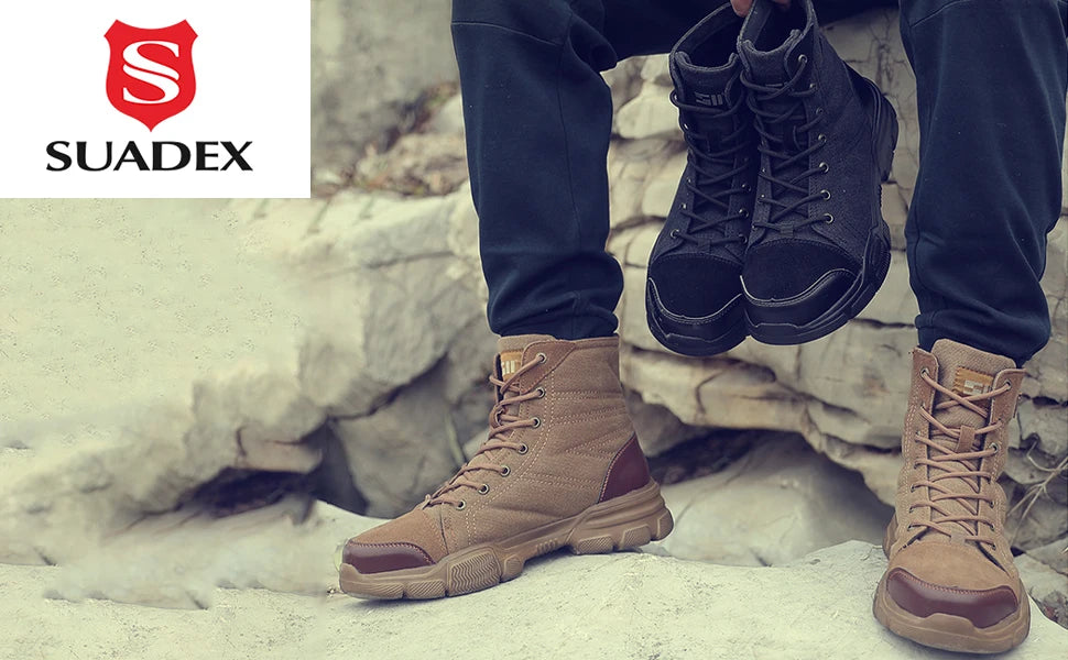 Steel Toe Boots for Men Work Boots Indestructible Work Safety 611 Khaki / 40 / United States 611 Khaki / 41 / United States
