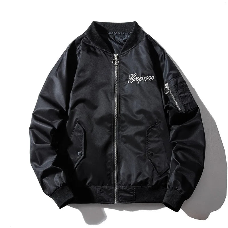 Embroidery Mens Bomber Jacket Dragon Tiger Pilot Jacket Men