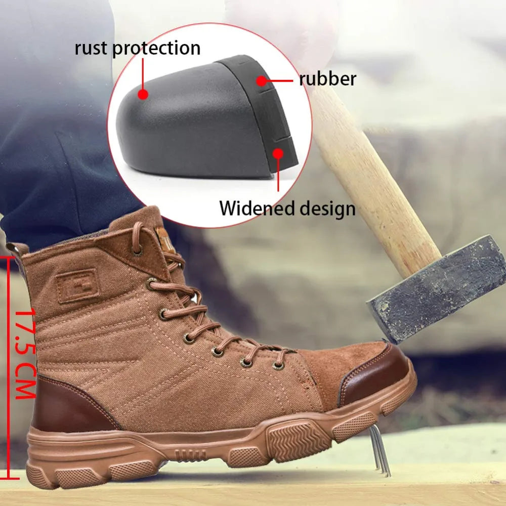 Steel Toe Boots for Men Work Boots Indestructible Work Safety 611 Khaki / 40 / United States 611 Khaki / 41 / United States