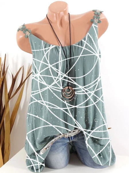 New ladies T-shirt vest T-shirt tops fashion printing sleeveless bottoming shirt