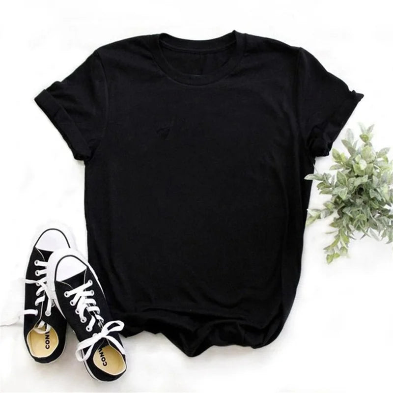 Women T-shirt Short-sleeve Multi Pure Color O-neck