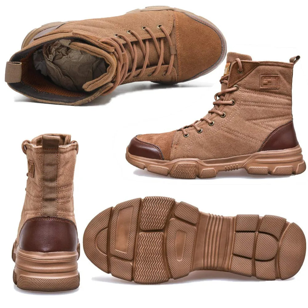 Steel Toe Boots for Men Work Boots Indestructible Work Safety 611 Khaki / 40 / United States 611 Khaki / 41 / United States