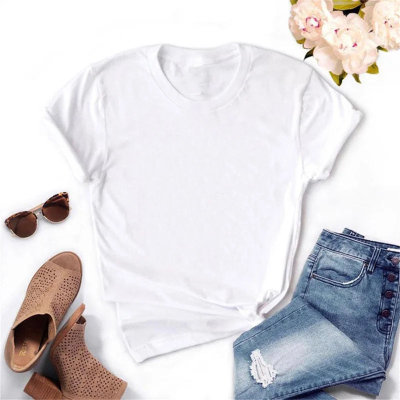 Women T-shirt Short-sleeve Multi Pure Color O-neck