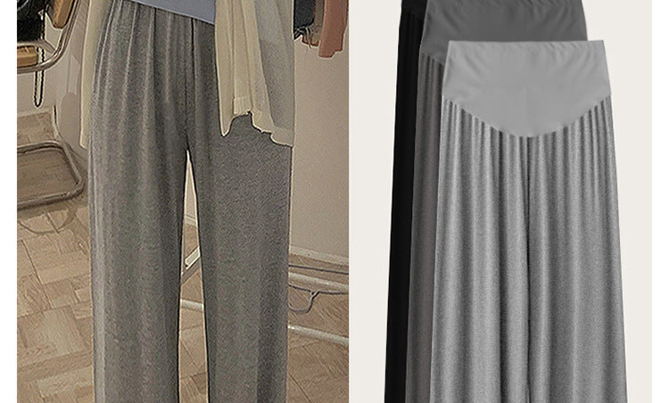 Maternity Pants Summer Maternity Silk Pants Wide-leg Pants Thin Outer Wear Loose Pleated Pants