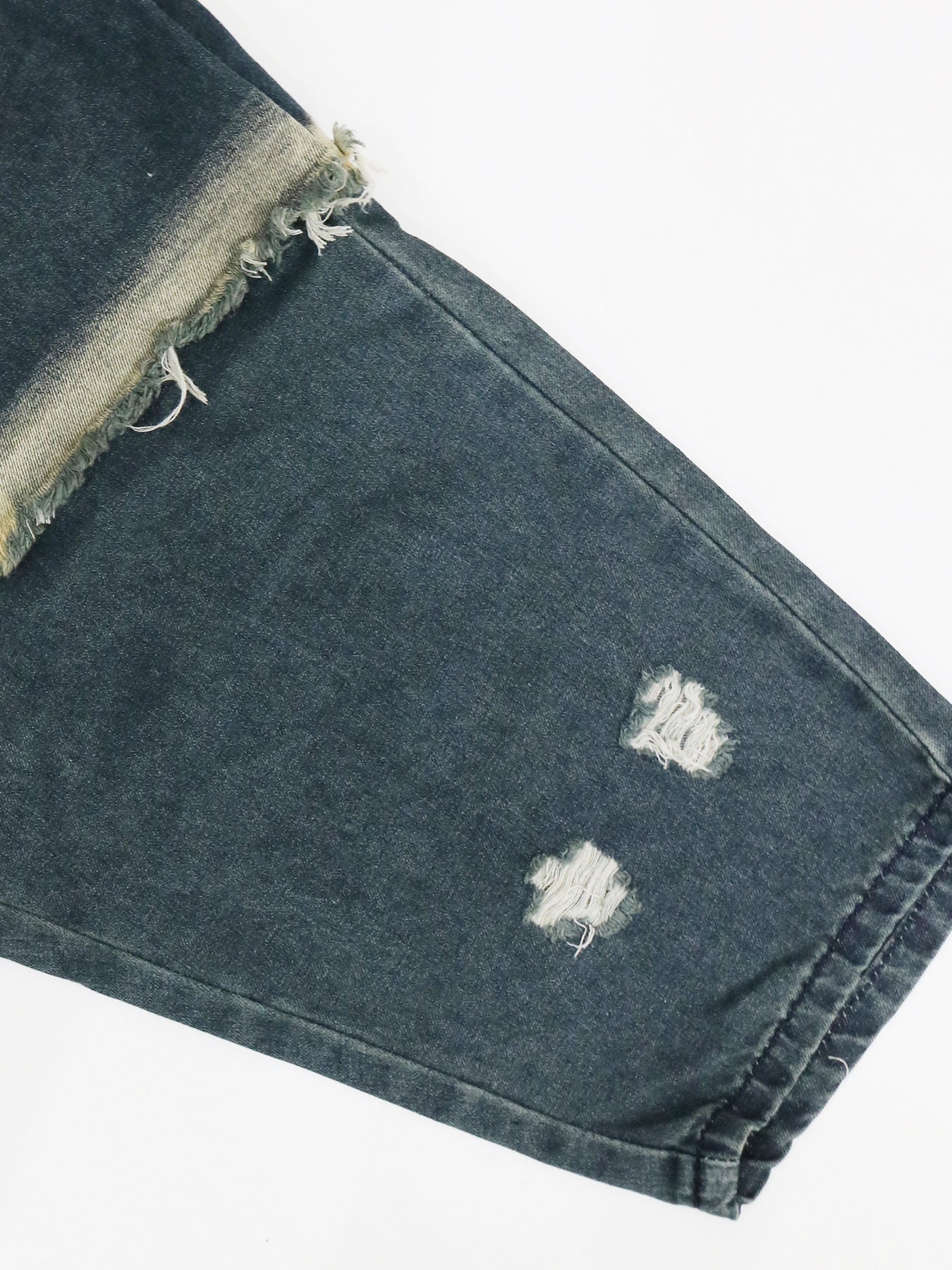 Women Streetwear Ripped Out Hole Denim Pants Loose Safari Style Cargo Harem