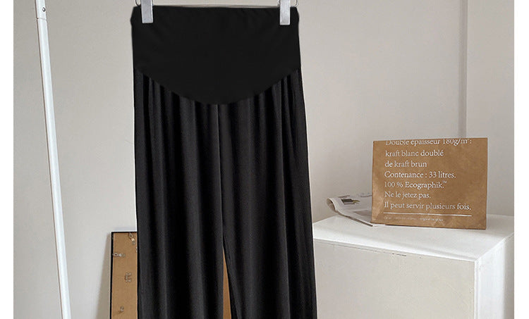 Maternity Pants Summer Maternity Silk Pants Wide-leg Pants Thin Outer Wear Loose Pleated Pants