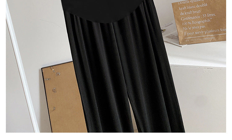 Maternity Pants Summer Maternity Silk Pants Wide-leg Pants Thin Outer Wear Loose Pleated Pants