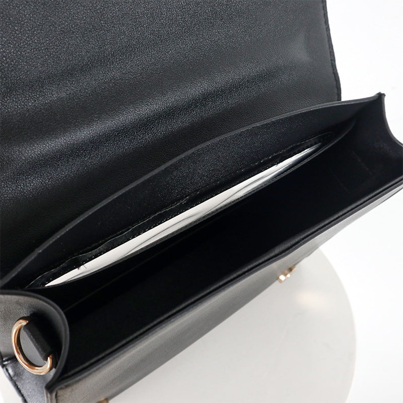 Gothic Square Black Shoulder Bag Luxury Designer Handbags Messenger Tote Bags Women