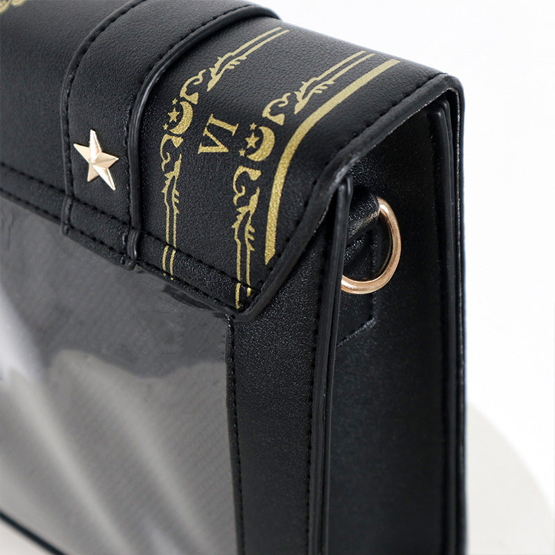 Gothic Square Black Shoulder Bag Luxury Designer Handbags Messenger Tote Bags Women