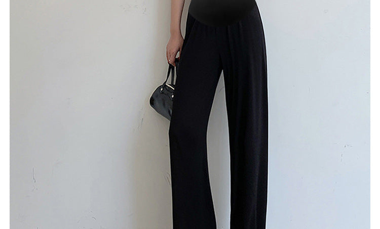 Maternity Pants Summer Maternity Silk Pants Wide-leg Pants Thin Outer Wear Loose Pleated Pants