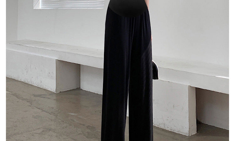 Maternity Pants Summer Maternity Silk Pants Wide-leg Pants Thin Outer Wear Loose Pleated Pants