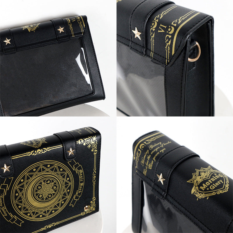 Gothic Square Black Shoulder Bag Luxury Designer Handbags Messenger Tote Bags Women