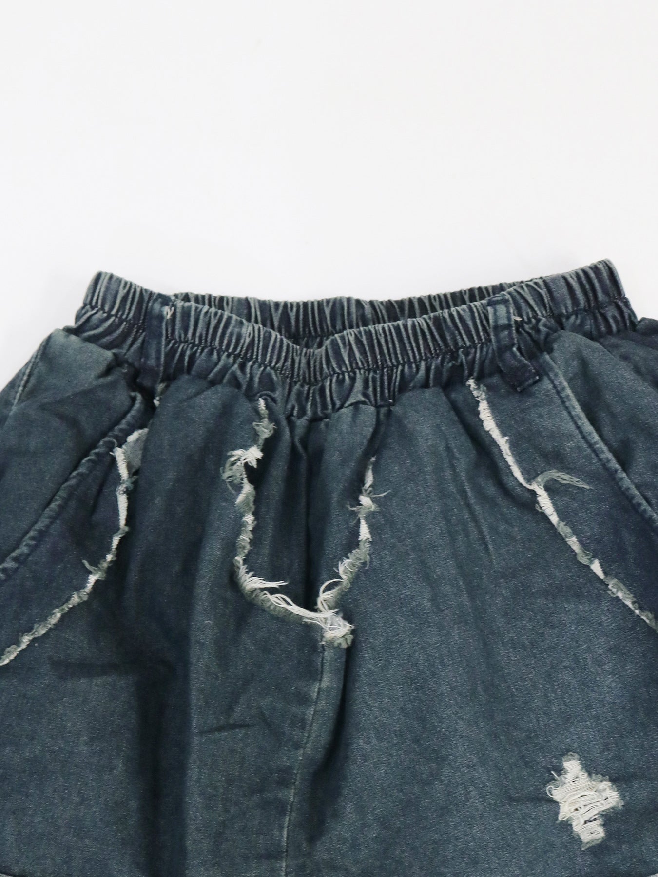 Women Streetwear Ripped Out Hole Denim Pants Loose Safari Style Cargo Harem