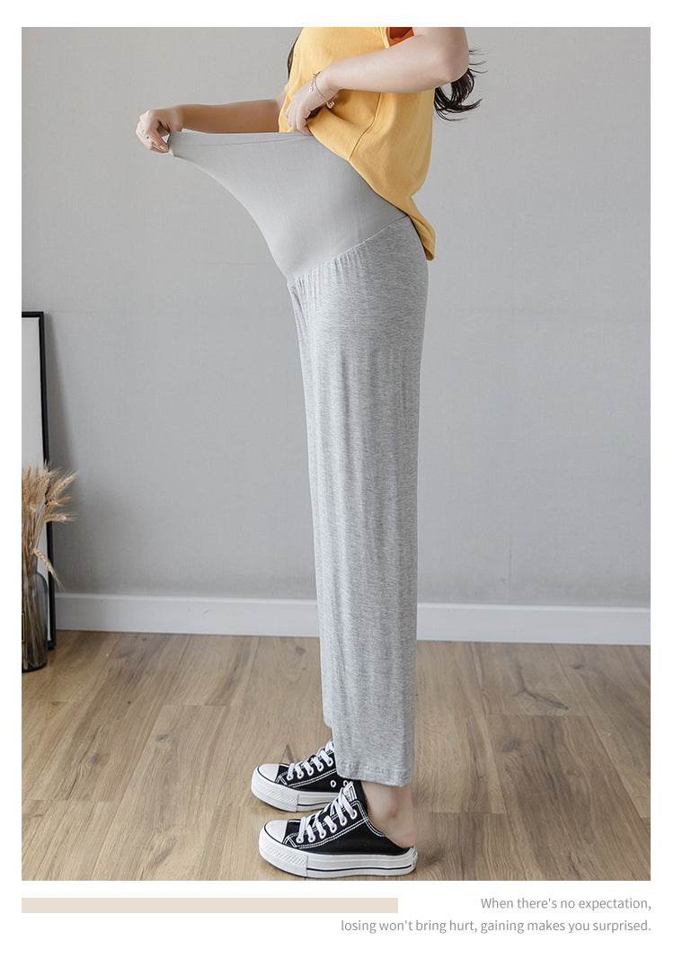 Maternity Pants Summer Maternity Silk Pants Wide-leg Pants Thin Outer Wear Loose Pleated Pants