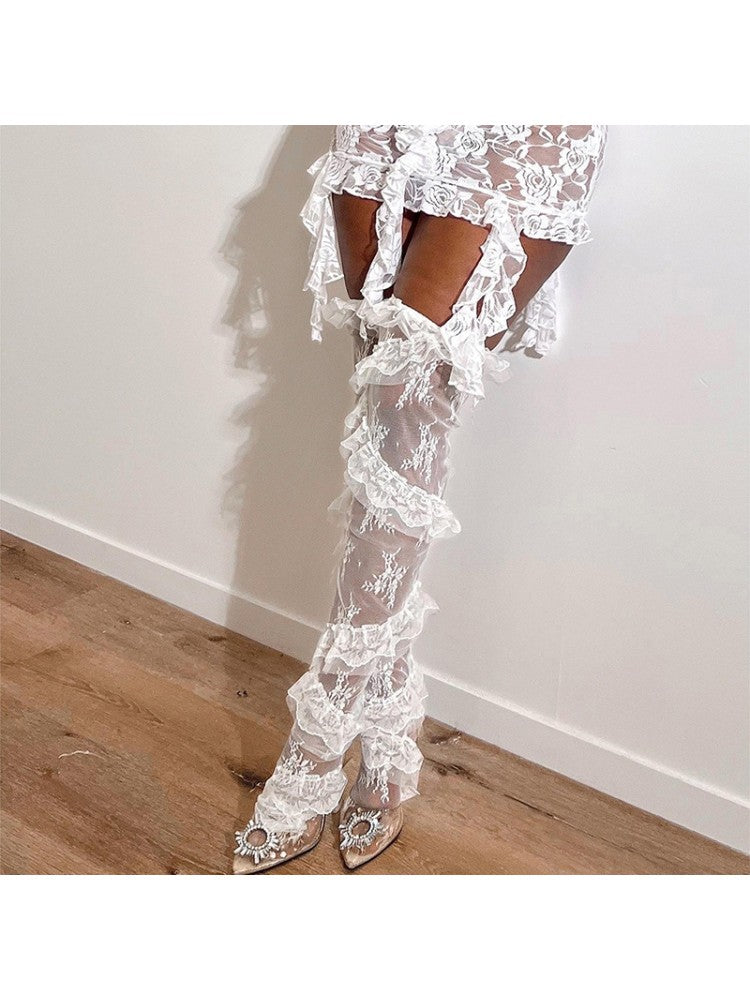 Chic Floral Print Women's Ruffled Dress - Perfect for Any Occasion White / One Size White / One Size-