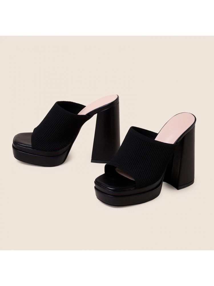 Chic Slip-On Wedge Platform Sandals - Stylish Elevation for Any Occasion Black / 35 Rose Red / 35
