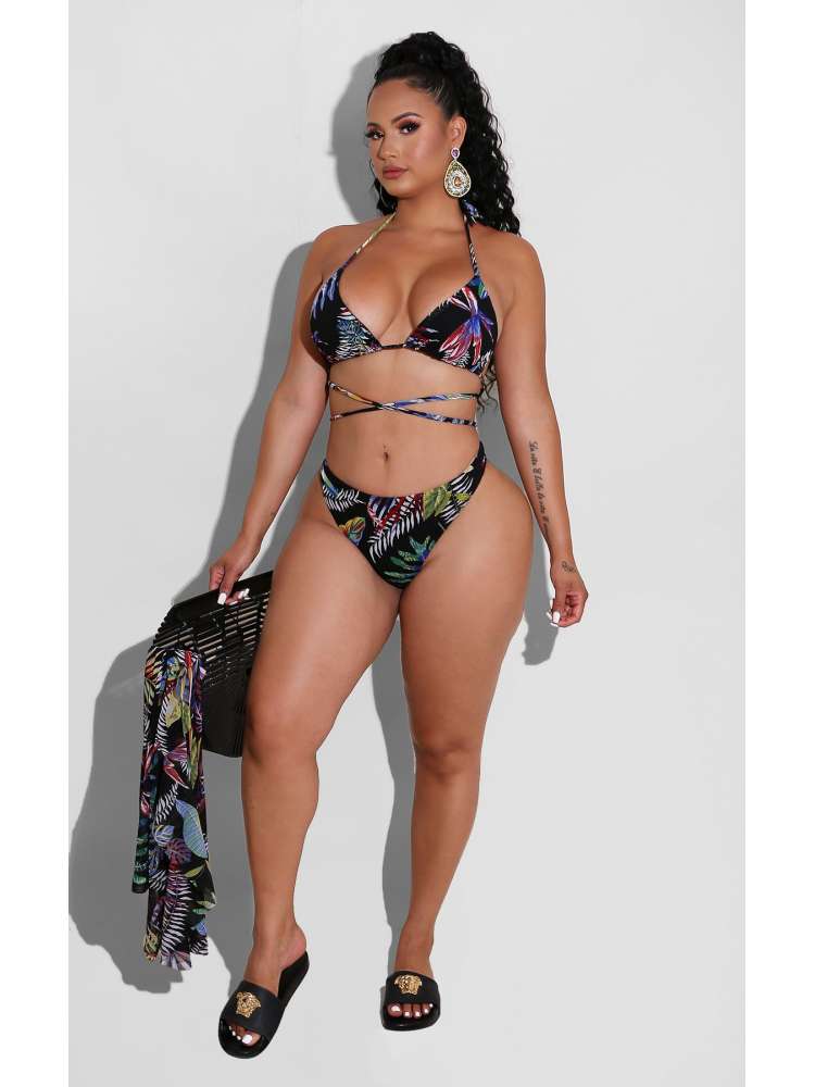 Elegant Striped High-Waisted Bikini Set – Stylish Beachwear for Trendy Swim Days Black / S Black / M Black / L Black / S-Black / M-Black / L-Black / XL-Black / 2XL-