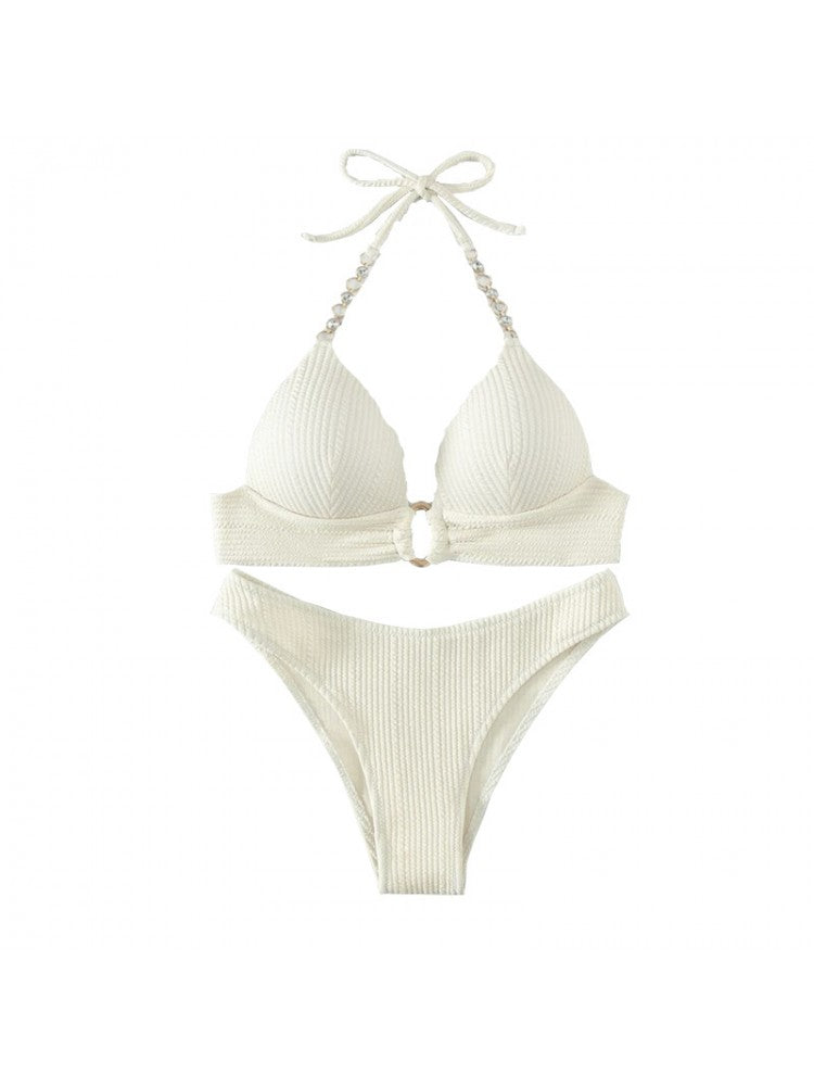 Chic Tropical Floral Print Bikini Set – Perfect for Sun-Kissed Getaways! White / S Pink / S White / M White / S-Pink / S-White / M-Pink / M-White / L-Pink / L-