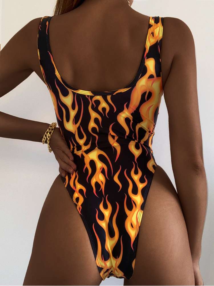 Chic Floral Print One-Piece Swimsuit - Perfect for Beach Days! Black / S Green / S Blue / S Black / S-Green / S-Blue / S-Rose Red / S-Black / M-Green / M-Blue / M-Rose Red / M-Black / L-Green / L-Blue / L-Rose Red / L-