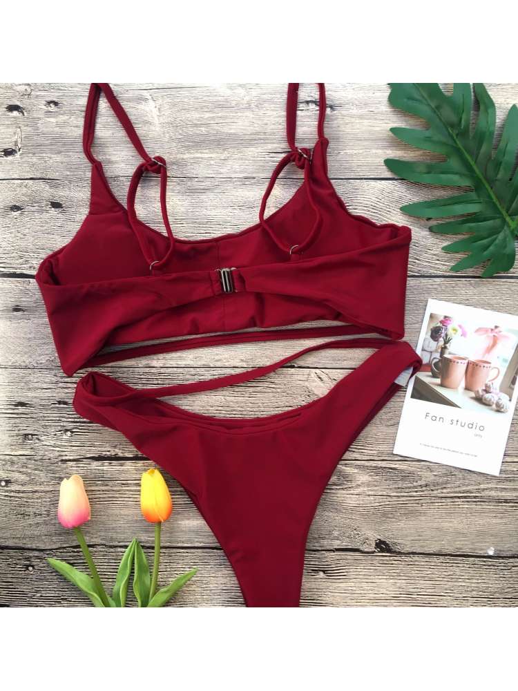 Stylish High-Waisted Retro Bikini Set – Perfect for Your Beach Days! White / S Red / S Wine Red / S White / S-Red / S-Wine Red / S-Blue / S-Brown / S-Yellow / S-Green / S-White / M-Red / M-Wine Red / M-Blue / M-Brown / M-Yellow / M-Green / M-White / L-Red / L-Wine Red / L-Blue / L-Brown / L-Yellow / L-Green / L-