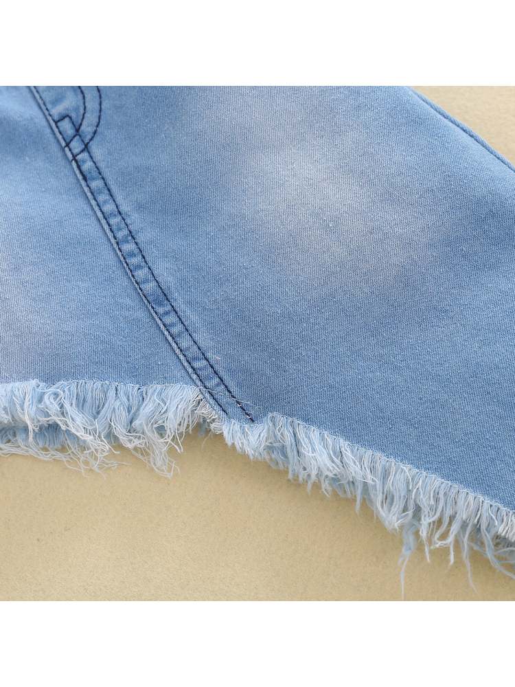 Charming Floral Two-Piece Girls' Clothing Set - Perfect for Every Occasion! Blue / 90 Blue / 100