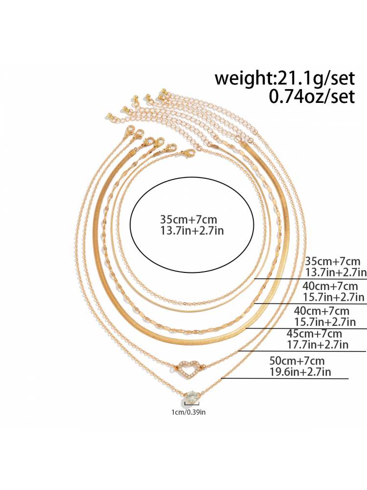 Chic Elegance: Dainty Layered Heart Pendant Necklace Gold / One Size Gold / One Size-