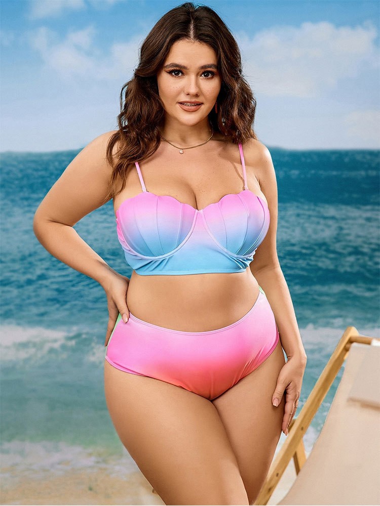 Trendy High-Waisted Floral Bikini Set – Perfect for Sun-Soaked Adventures! Pink / 0XL Pink / 1XL Pink / 2XL Pink / 0XL-Pink / 1XL-Pink / 2XL-Pink / 3XL-Pink / 4XL-