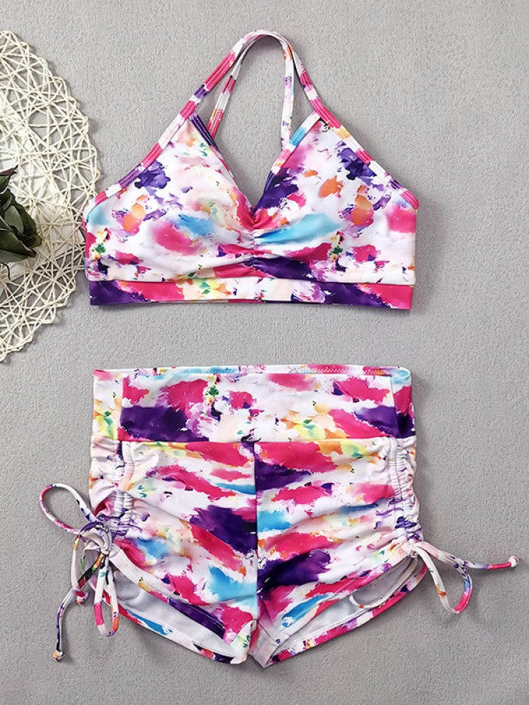 Chic Tropical Print Two-Piece Bikini Set for Trendy Beach Days Mixed Color / S Mixed Color / M Mixed Color / L Mixed Color / S-Mixed Color / M-Mixed Color / L-Mixed Color / XL-Mixed Color / 2XL-