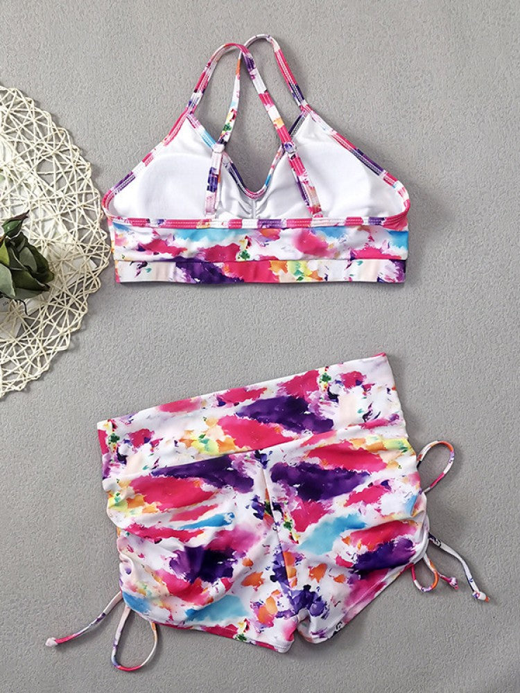 Chic Tropical Print Two-Piece Bikini Set for Trendy Beach Days Mixed Color / S Mixed Color / M Mixed Color / L Mixed Color / S-Mixed Color / M-Mixed Color / L-Mixed Color / XL-Mixed Color / 2XL-