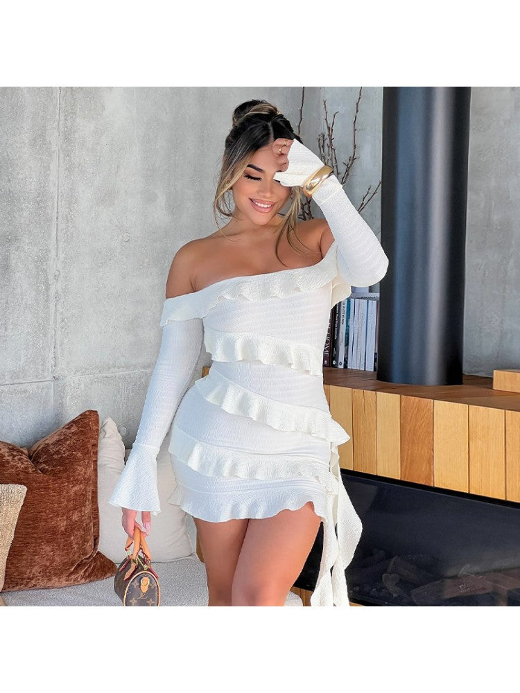 Elegantly Chic Long Sleeve Dress – Perfect for Weddings and Special Occasions