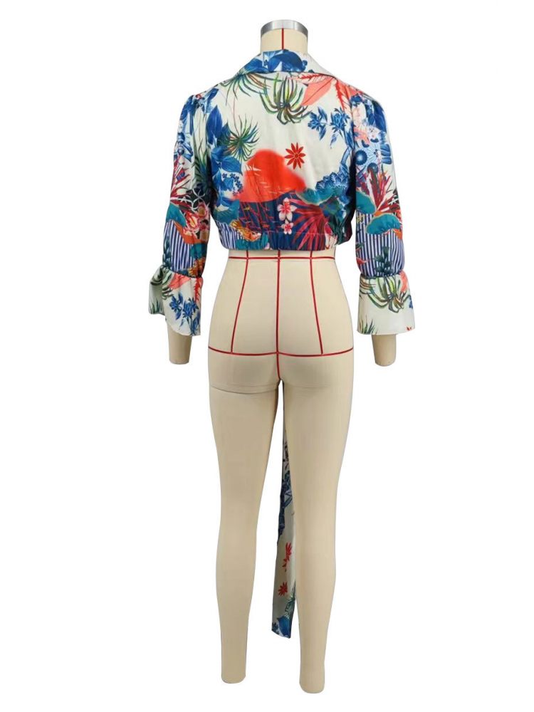 Chic Women’s Casual Blouse with Floral Print - Perfect for Any Occasion Blue / S Blue / M Blue / L Blue / S-Blue / M-Blue / L-Blue / XL-Blue / 2XL-