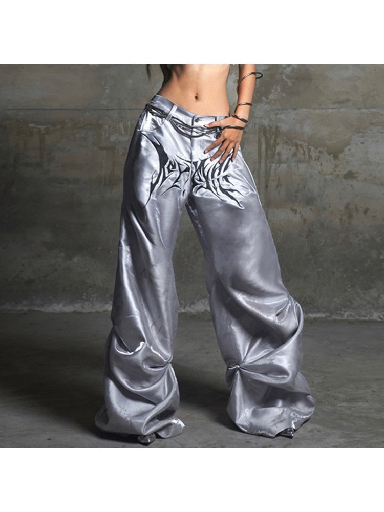 Stylish High-Waisted Wide-Leg Pants – Effortless Elegance for Any Occasion Silver / S Silver / M
