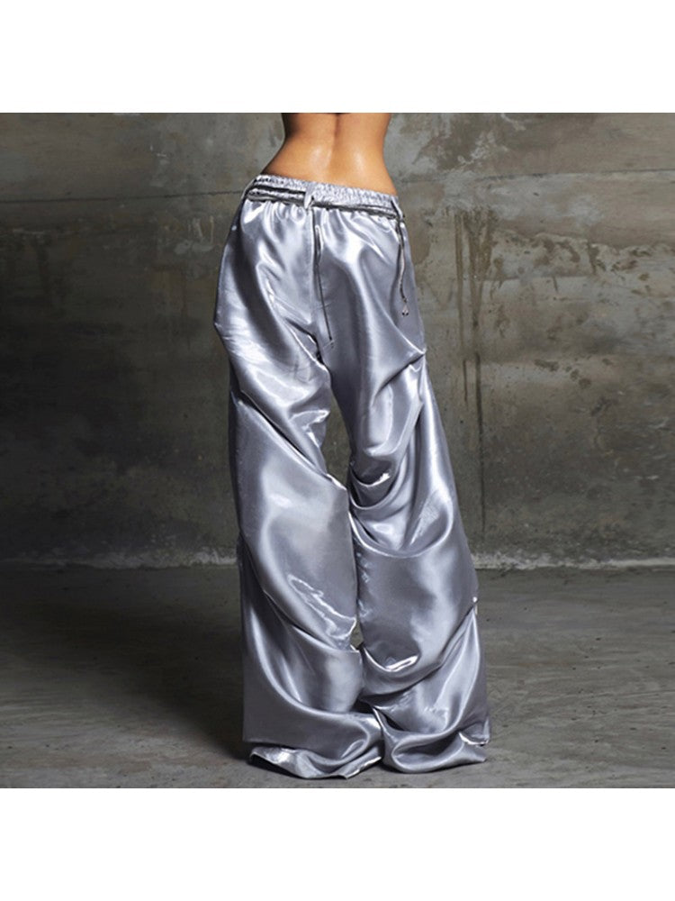 Stylish High-Waisted Wide-Leg Pants – Effortless Elegance for Any Occasion Silver / S Silver / M