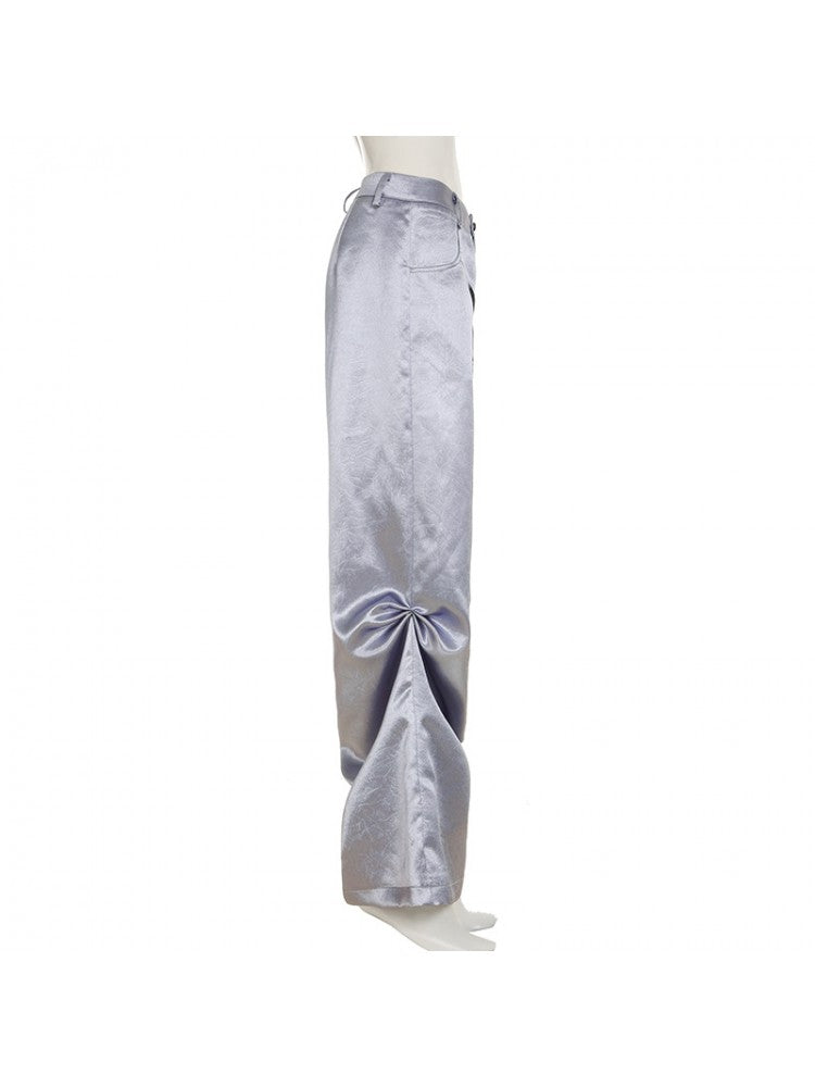 Stylish High-Waisted Wide-Leg Pants – Effortless Elegance for Any Occasion Silver / S Silver / M