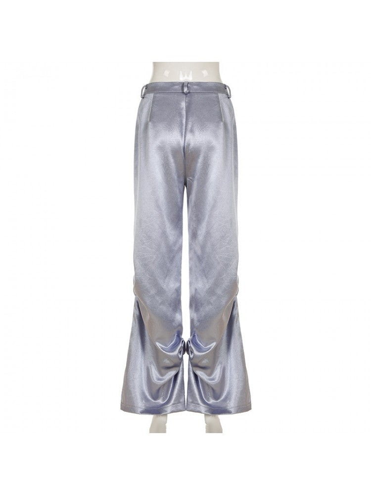 Stylish High-Waisted Wide-Leg Pants – Effortless Elegance for Any Occasion Silver / S Silver / M