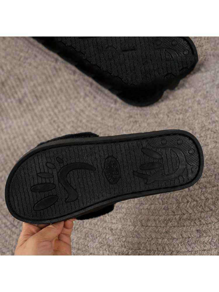 Cozy Chic: Plush Fleece Slippers for Ultimate Comfort Black / 36-37 Black / 38-39