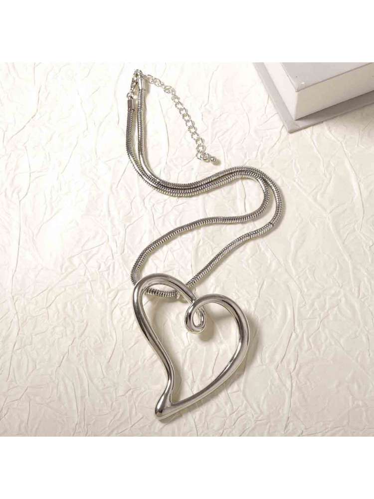 Elegant Layered Pendant Necklace with Dazzling Crystal Accents Gold / One Size Silver / One Size Gold / One Size-Silver / One Size-