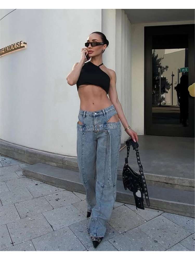 Trendy High-Waisted Distressed Denim Jeans for Effortless Style Light Blue / S Blue / S Light Blue / M Light Blue / S-Blue / S-Light Blue / M-Blue / M-Light Blue / L-Blue / L-Light Blue / XL-Blue / XL-Light Blue / 2XL-Blue / 2XL-