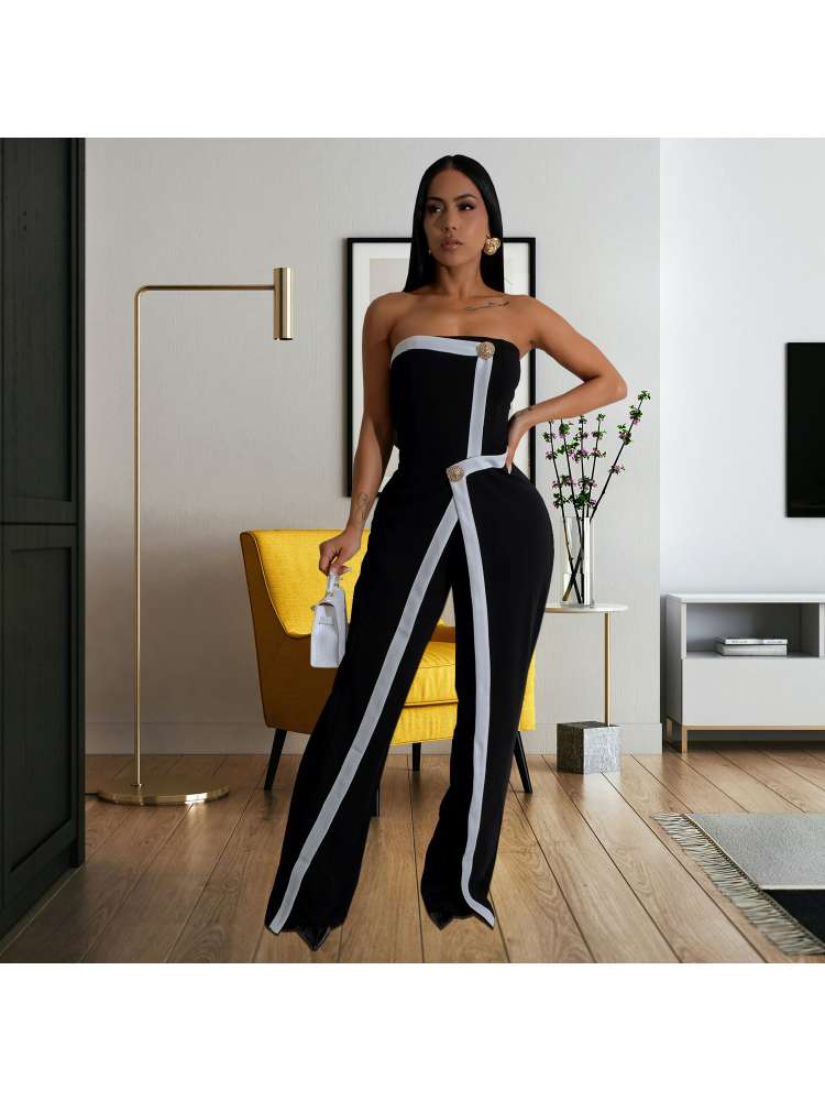 Chic Elegance: Women's Sleek Jumpsuit with Belted Detail Black / S Red / S White / S Black / S-Red / S-White / S-Black / M-Red / M-White / M-Black / L-Red / L-White / L-Black / XL-Red / XL-White / XL-Black / 2XL-Red / 2XL-White / 2XL-