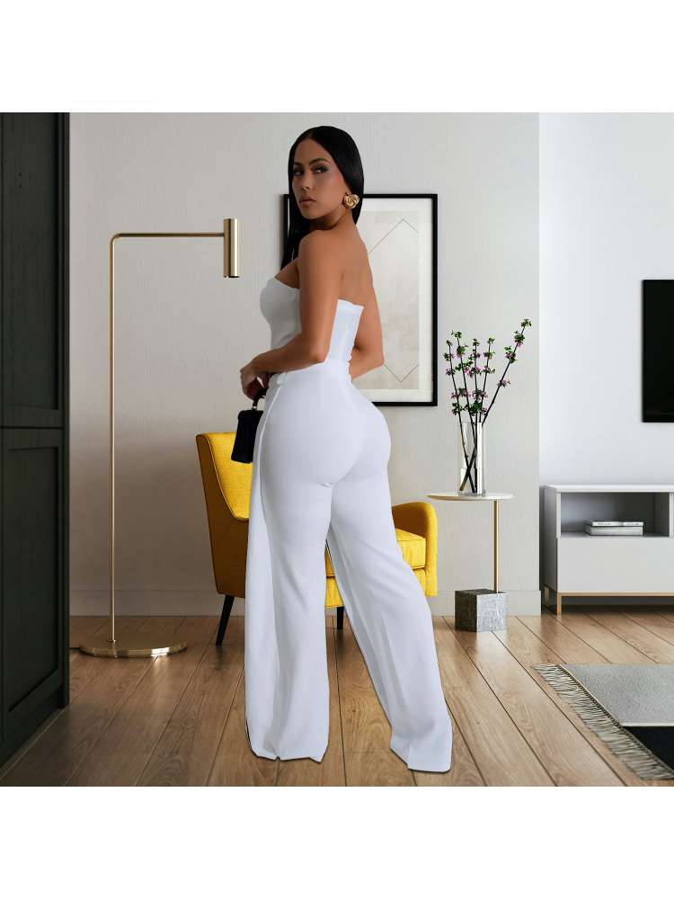 Chic Elegance: Women's Sleek Jumpsuit with Belted Detail Black / S Red / S White / S Black / S-Red / S-White / S-Black / M-Red / M-White / M-Black / L-Red / L-White / L-Black / XL-Red / XL-White / XL-Black / 2XL-Red / 2XL-White / 2XL-