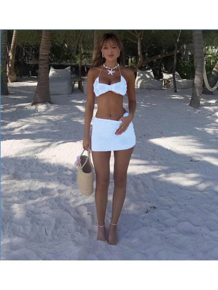 Elegant 3D Floral Skirt Set - Chic Women's Outfit for Any Occasion Pink / S White / S Beige / S Pink / S-White / S-Beige / S-Black / S-Pink / M-White / M-Beige / M-Black / M-Pink / L-White / L-Beige / L-Black / L-Pink / XL-White / XL-Beige / XL-Black / XL-