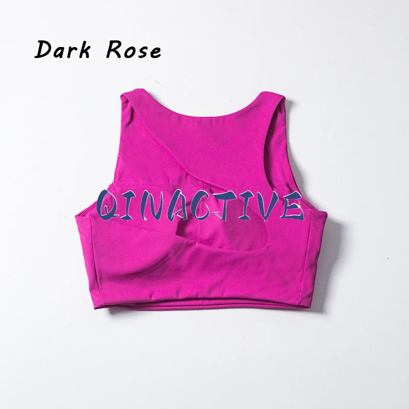 Backless Women Crop Top Fitness Solid Sports Bra Gym Shockproof